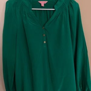 Lilly Pulitzer green Elsa top size small